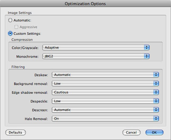 Optimization Options
