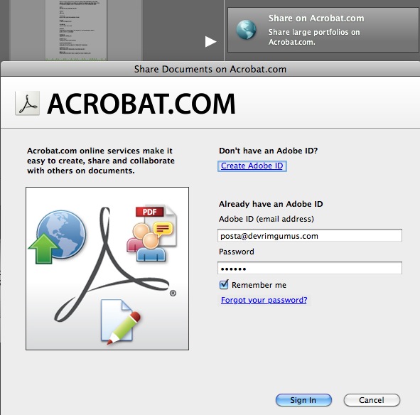 acrobat.com paylaşım