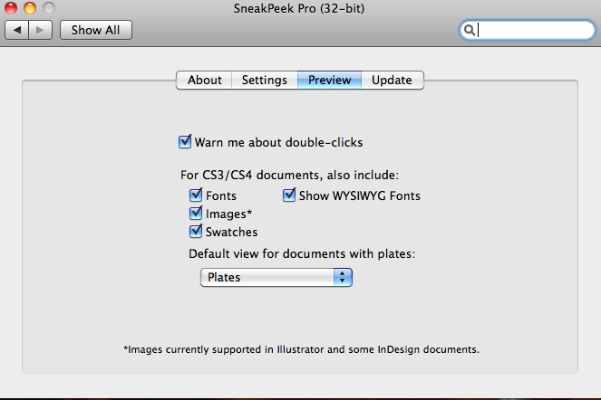 SneakPeak Pro Preview Settings SneakPeak Pro Preview Settings